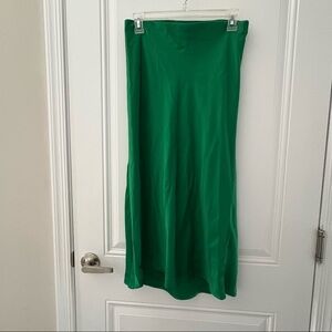 NWOT Silky Kelly Green Midi Skirt